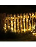 Instalatie solara franjuri, turturi ingali, lungime12m , 300 led-uri , alb cald
