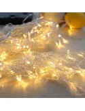 Instalatie solara franjuri, turturi ingali, lungime12m , 300 led-uri , alb cald