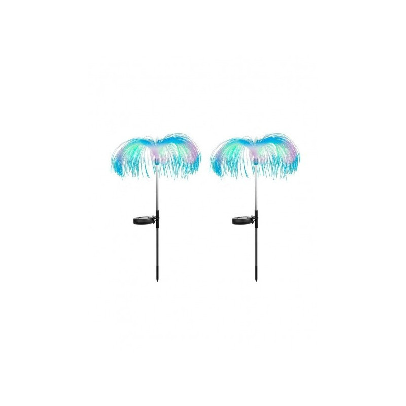 Set 2 x Lampa solara tip meduza cu fibra optica LED RGB