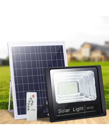 Proiector LED 100W cu panou solar, telecomanda