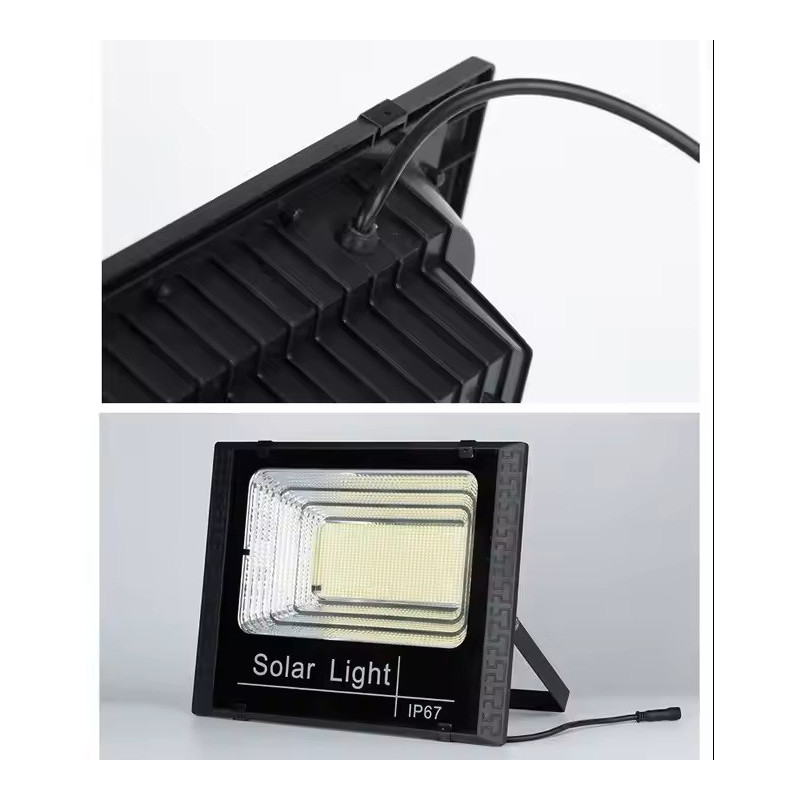 Proiector LED 100W cu panou solar, telecomanda