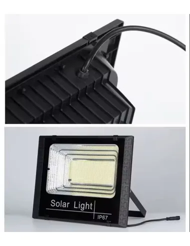 Proiector LED 100W cu panou solar, telecomanda