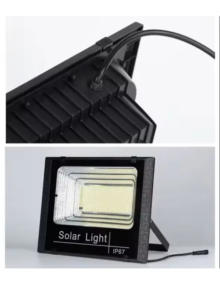 Proiector LED 100W cu panou solar, telecomanda