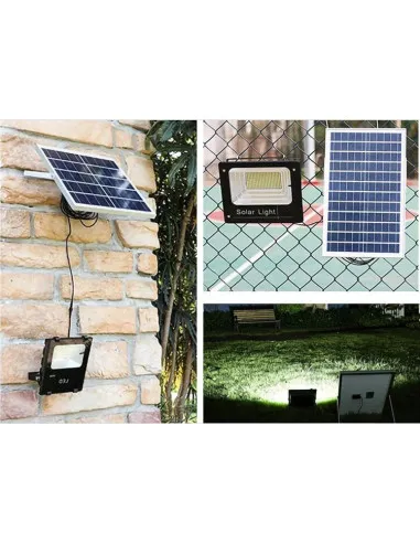 Proiector Solar Jortan 100W cu Panou 35x30cm, Acumulator 12000mAh si Telecomanda, IP66