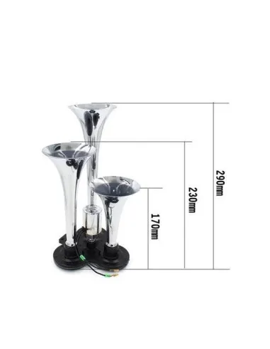 Claxon auto cu 3 goarne 12/24V, electrovalva