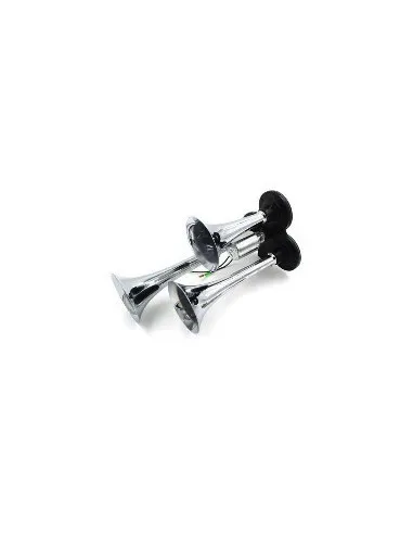 Claxon auto cu 3 goarne 12/24V, electrovalva