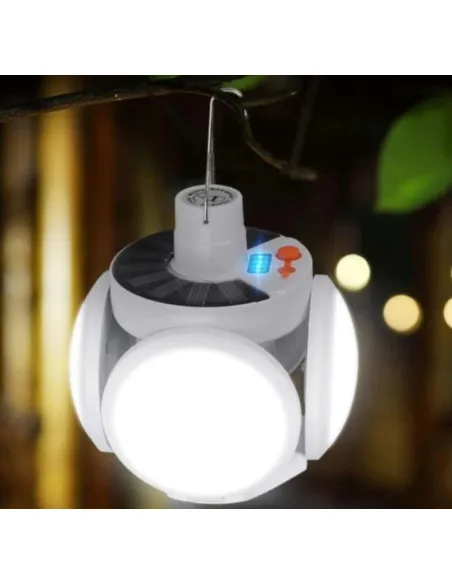Lampa solara, pliabila, prindere carlig cu 5 moduri de iluminare culoare alb