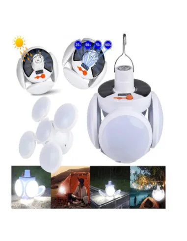 Lampa solara, pliabila, prindere carlig cu 5 moduri de iluminare culoare alb