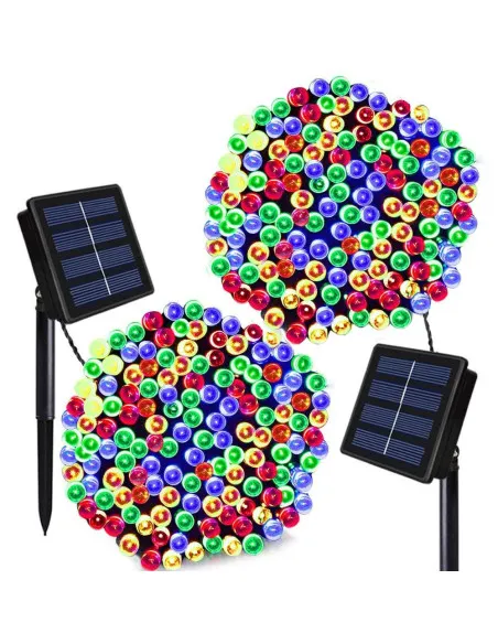 Set 2 x Instalatie LED pentru exterior cu incarcare solara, multicolor