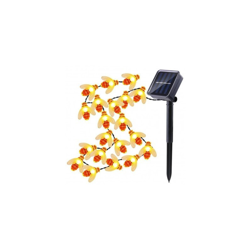 Instalatie solara cu 50 albinute LED, interior-exterior, senzor miscare multicolor