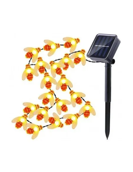 Instalatie solara cu 50 albinute LED, interior-exterior, senzor miscare multicolor