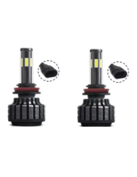 Set 2 becuri LED auto R6 H4 80W - 4000Lm 6000k