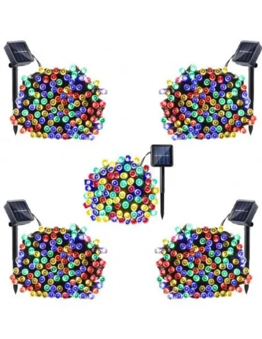 Set 5 x instalatie solara 100 LED, culoare multicolor