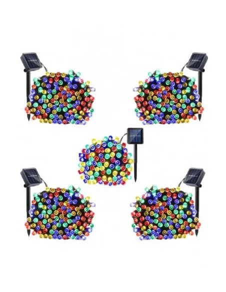 Set 5 x instalatie solara 100 LED, culoare multicolor