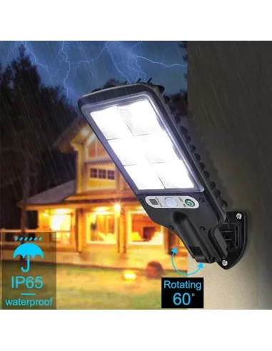 Set 5 x Lampi Solare de Perete cu 72 LED-uri, 50W, 3 Moduri de Functionare, Telecomanda, Senzor de Miscare si Lumina