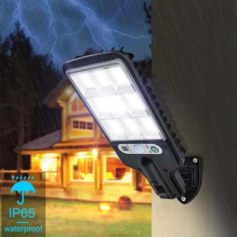 Set 5 x Lampi Solare de Perete cu 72 LED-uri, 50W, 3 Moduri de Functionare, Telecomanda, Senzor de Miscare si Lumina