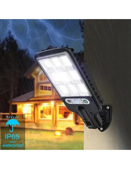 Set 5 x Lampi Solare de Perete cu 72 LED-uri, 50W, 3 Moduri de Functionare, Telecomanda, Senzor de Miscare si Lumina