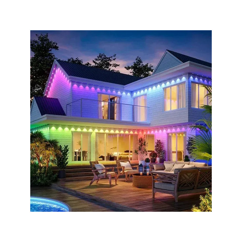 Instalatie sir pentru streasina cu 20 led-uri pixel, impermeabila, 15m, Ip44