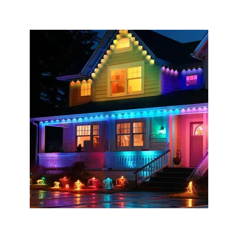 Instalatie sir pentru streasina cu 20 led-uri pixel, impermeabila, 15m, Ip44