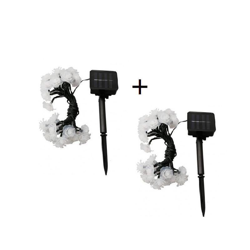 Set 2 x Instalatie solara 50 LED trandafiri