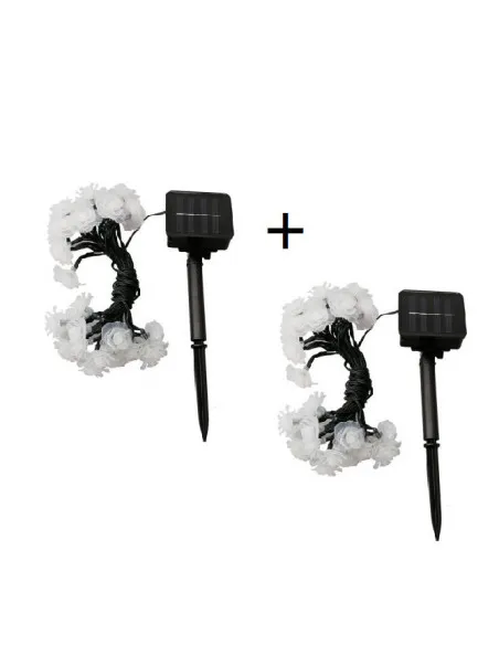 Set 2 x Instalatie solara 50 LED trandafiri