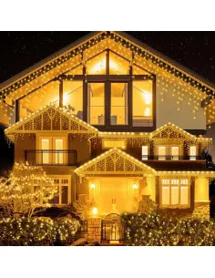 Instalatie premium tip franjuri/turturi cu flash, 35m, 650led-uri, exterior/ interior, fir alb gros, interconectabila 2