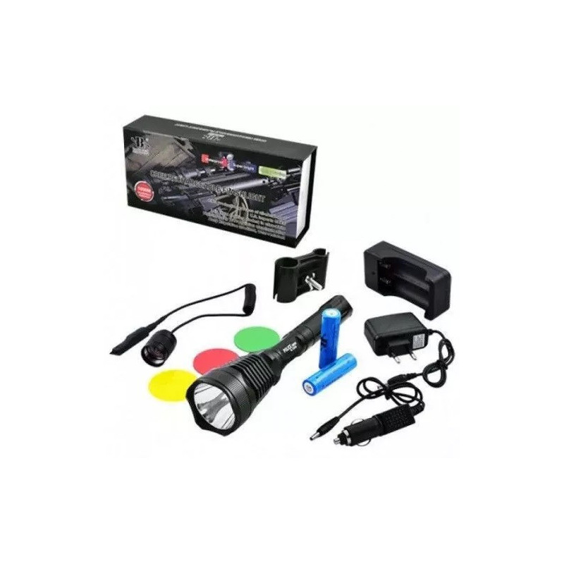 Set lanternă vânătoare LED XM-L T6 filtre color BL-Q2800