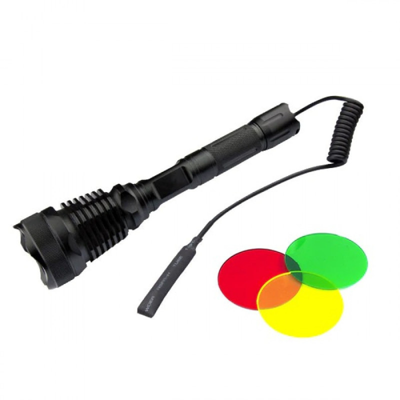 Set lanternă vânătoare LED XM-L T6 filtre color BL-Q2800