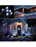 Set 2 x Instalatie solara 100 LED - ALB red-mag.ro