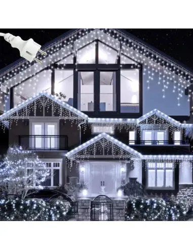 Instalație LED Exterior Premium 23.5m – 500 LED Franjuri/Turturi cu Flash