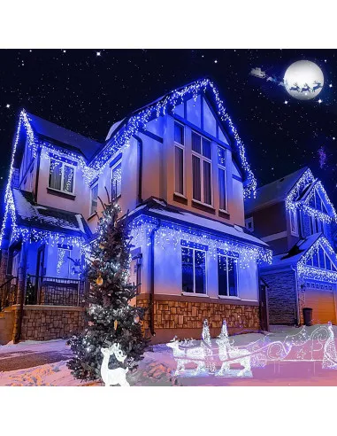 Instalație LED Exterior Premium 23.5m – 500 LED Franjuri/Turturi cu Flash