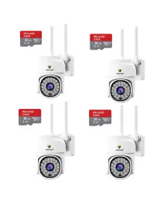 Set 4 Camere IP 360° WiFi JT-8161QJ cu 4 Carduri 32GB | Live & Noapte