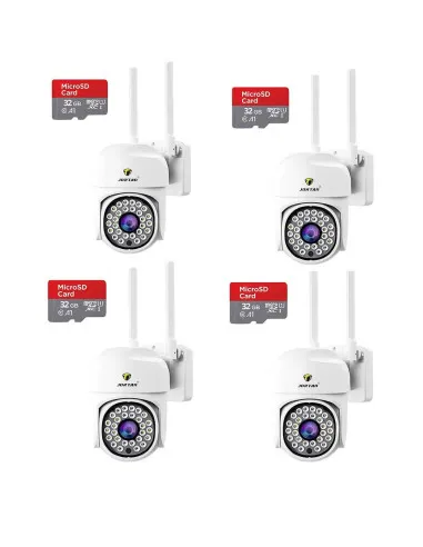 Set 4 Camere IP 360° WiFi JT-8161QJ cu 4 Carduri 32GB | Live & Noapte