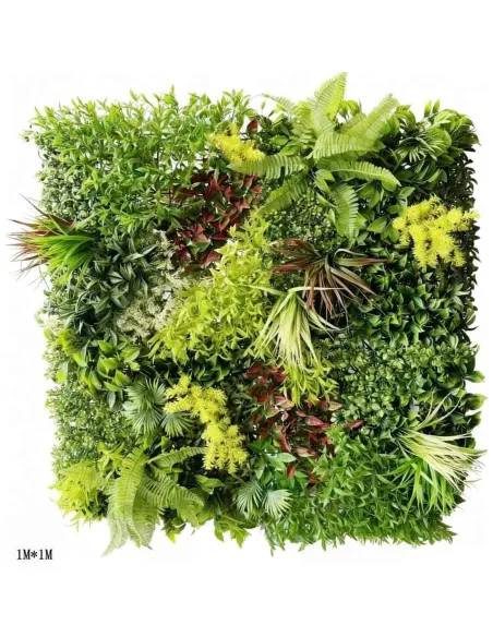 Panou Frunze Artificiale 1x1m, Perete Verde Decorativ, Rezistent UV, Interior și Exterior