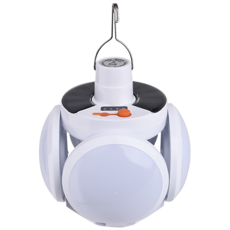 Lampa solara, pliabila, prindere carlig cu 5 moduri de iluminare culoare alb