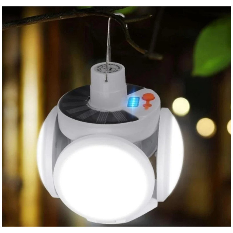 Lampa solara, pliabila, prindere carlig cu 5 moduri de iluminare culoare alb