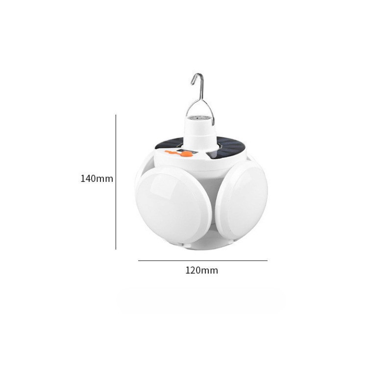 Lampa solara, pliabila, prindere carlig cu 5 moduri de iluminare culoare alb
