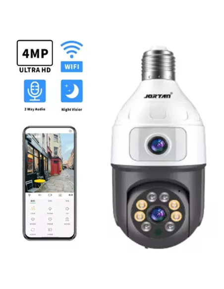 Camera dubla de supraveghere in bec, Wi-Fi Jortan, JTZ-9696, night vision + Card memorie 32gb