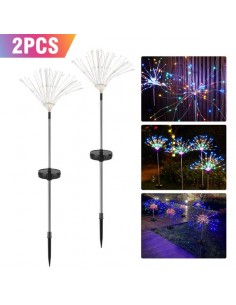 Set 2 x Lampa Solara Artificii cu Suport Metalic 2