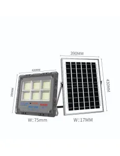 Proiector Solar LED Jortan 800W/ 1000W, Senzor de Mișcare, Telecomandă, IP66, 9000 lm 2