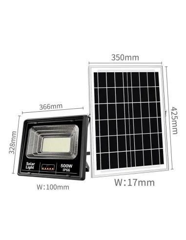 Proiector Solar LED cu Lupă și Telecomandă, IP66, 100W/ 200W/ 400W/ 600W/ 800W/ 1000W