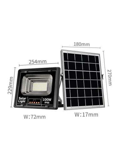 Proiector Solar LED cu Lupă și Telecomandă, IP66, 100W/ 200W/ 400W/ 600W/ 800W/ 1000W