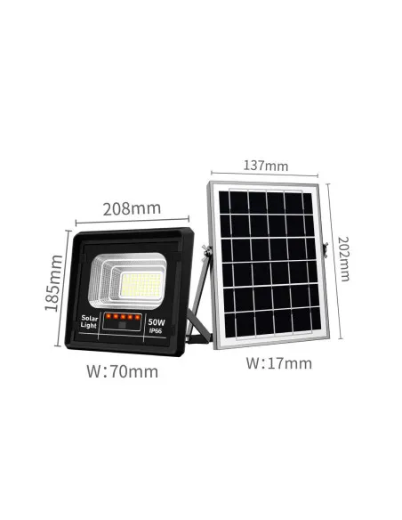 Proiector Solar LED cu Lupă și Telecomandă, IP66, 100W/ 200W/ 400W/ 600W/ 800W/ 1000W