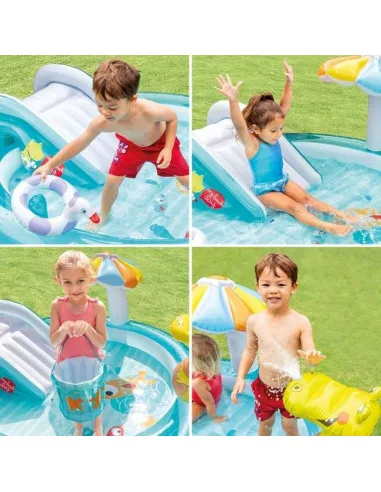 Piscina gonflabila copii cu tobogan si fantana arteziana