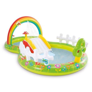 Piscina gonflabila copii cu tobogan pentru gradina