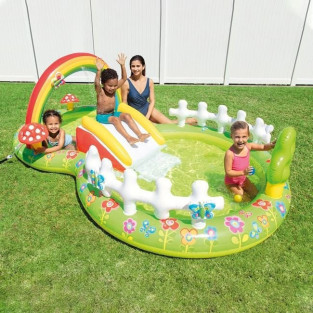 Piscina gonflabila copii cu tobogan pentru gradina 2