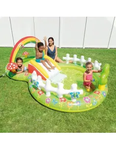 Piscina gonflabila copii cu tobogan pentru gradina 2