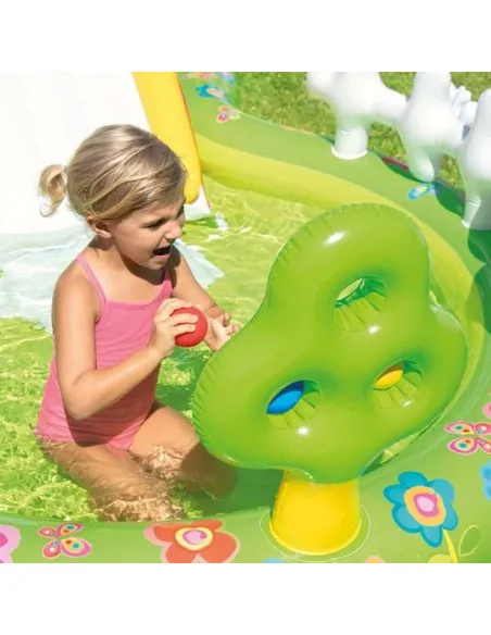Piscina gonflabila copii cu tobogan pentru gradina