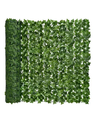 Gard artificial verde cu frunze, 300x100cm