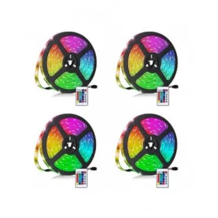 Set 4 x Banda led rgb , culoare multicolor cu telecomanda 5 M